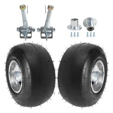 2pc 5" Slick 10x4.50-5 Front Wheel Rim Tire Spindle Stub Hub Go kart Dirt bike