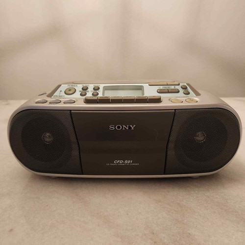 Sony CFD-S01 CD Cassette-ReCorder AM/FM Radio Stereo Boombox Player TESTED/WORKS