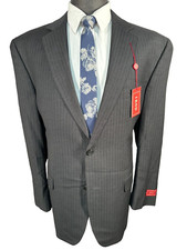 NEW IZOD Mens Gray Pinstripe REG FIT 2 Button Sport Coat Blazer Jacket 44R