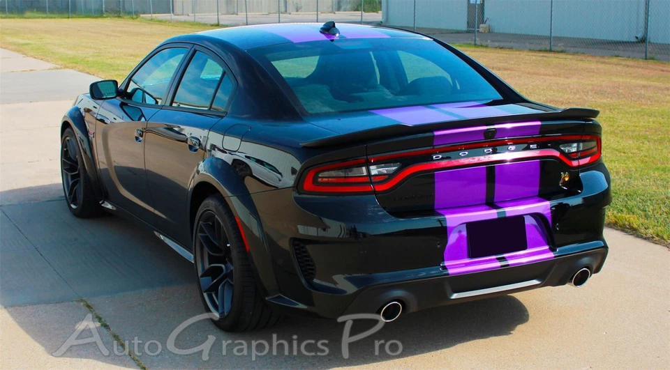 Se adapta a Dodge Charger 2015-2023 carrocería ancha rayas rally calcomanías de carreras RT SRT Hellcat Foto 4 de 4