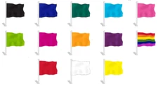 set of 12 solid color clip on window flag for car lot dealership supplies