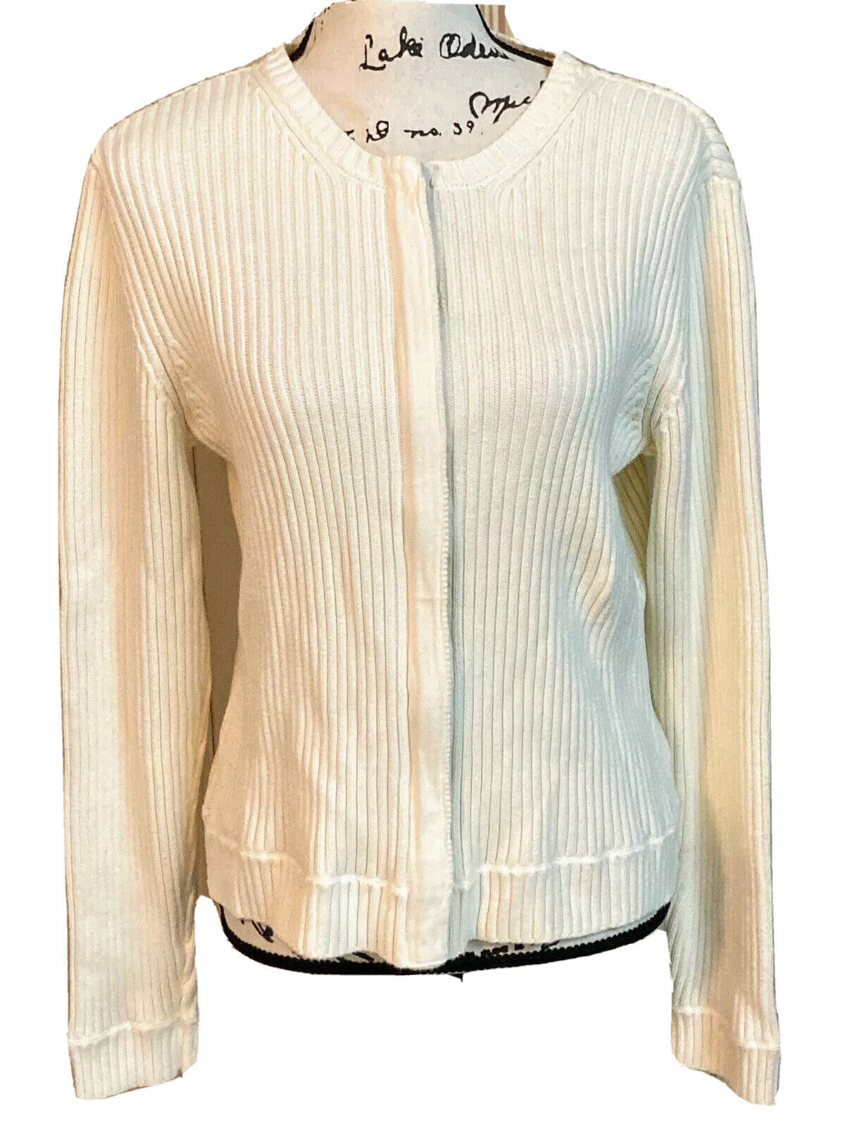 Knit Zip Tommy EUC Sz | Full Top eBay Cardigan Cable Sweater Cream Women\'s Hilfiger XL