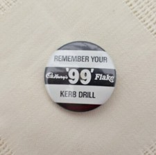 RARE VINTAGE RETRO CADBURYS KERB DRILL 1970s COLLECTOR PIN BUTTON BADGE