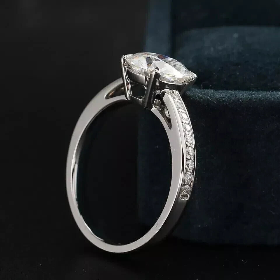 2.20Ct Round Lab Created Halo Engagement Ring 14K White Gold Plated eBay