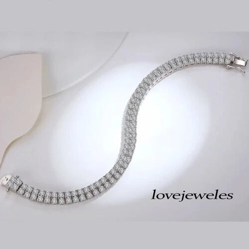 VALENTINO Bracciale Tennis Donna Argento Sterling 925 8 50CT Taglio Rotondo Diamante Creato in Lab