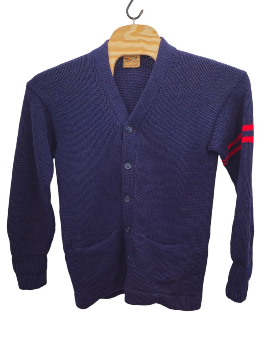 50’s PRINCETON Lettered Cardigan Vintage 50s 60s Letterman Cardigan Sweater Wool Princeton
