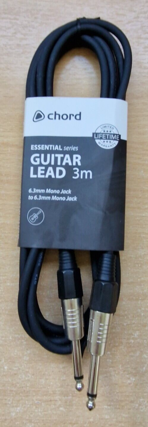 Chord 6.3mm Essential Guitar Lead – 3M Premium Mono Jack Plug