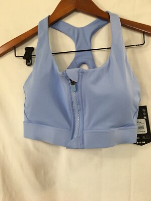 Avia Women's Seamless Zip Front Medium Support Sports Bra Blue Many sizes NEW