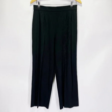 Max Mara Sz 10 Straight Leg High Rise Pleated Classic Pants Zip Side WrinkleFree