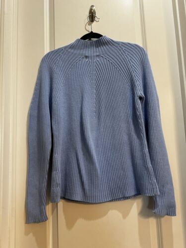 St John Bay Light Blue Cable Knit Pullover Turtleneck Sweater 100% Cotton XL - Picture 5 of 6