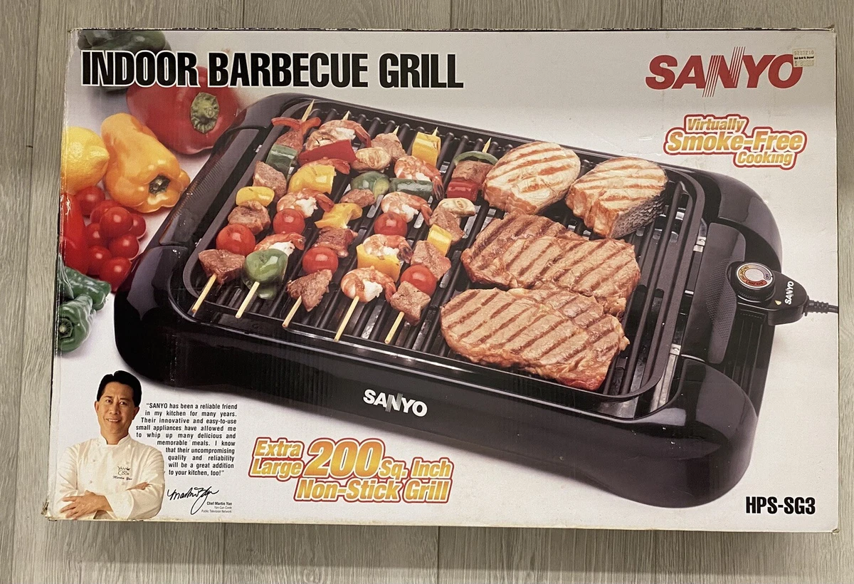 SANYO HPS-SG3 PORTABLE ELECTRIC INDOOR BARBECUE GRILL NONSTICK | eBay