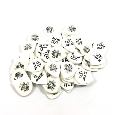 Dunlop Guitar Picks 72 Pack Tortex White Jazz III 1.50mm 478R1.50
