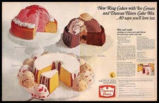 1966 Duncan Hines Ice Cream Ring Cakes Vintage PRINT AD Dessert Recipes