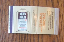 AMERICAN ACE MATCHBOX COVER: GOLDEN TEAK OIL MIAMI SHORES, FL MATCHCOVER -C15