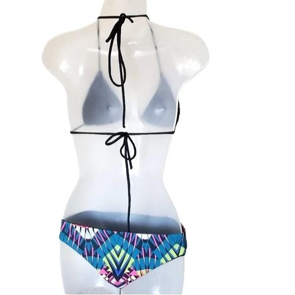 BIANCA COLETTI Womens 2 Piece Bikini Medium Geometric Retro Halter Triangle - Image 2 of 4