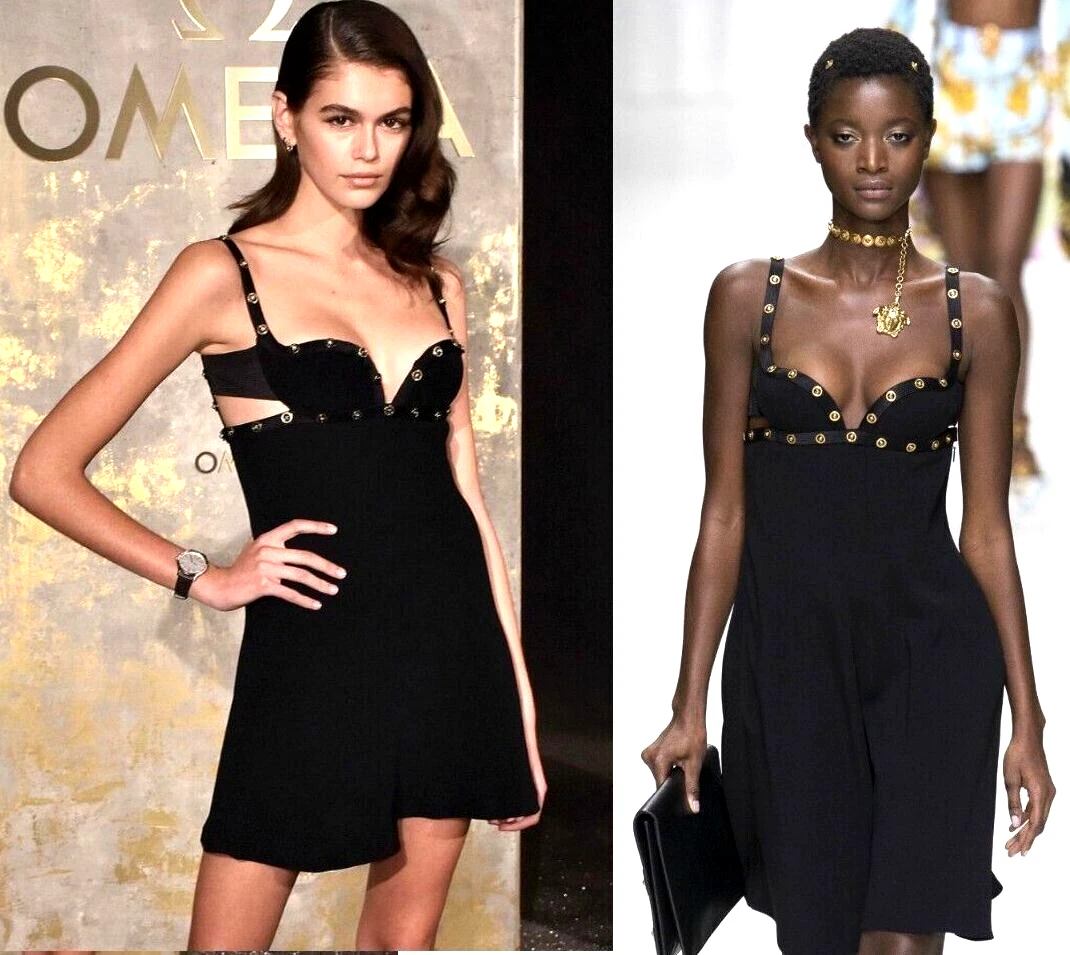 Versace black dress clearance 2018