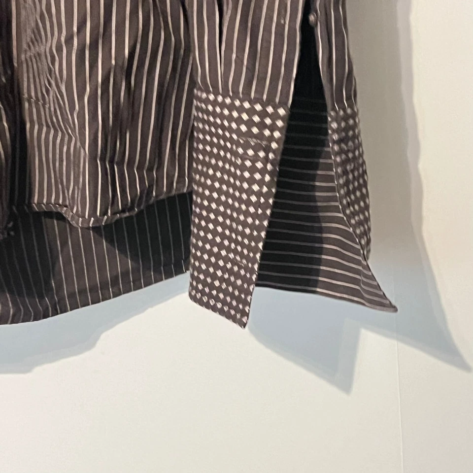 Vintage Sean John Mens Dress Shirt Size L 16.5 34/35 Brown Striped Button Up - Image 3 of 4