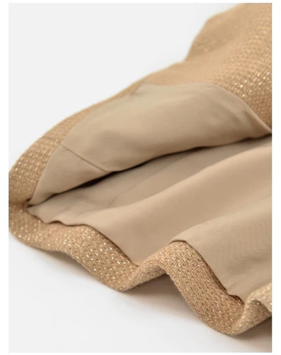 Mujeres AUTÉNTICO L'AGENCE Brooke Frente Abierto Blazer Abrigo Chaqueta Latte/Dorado - Imagen 13 de 14