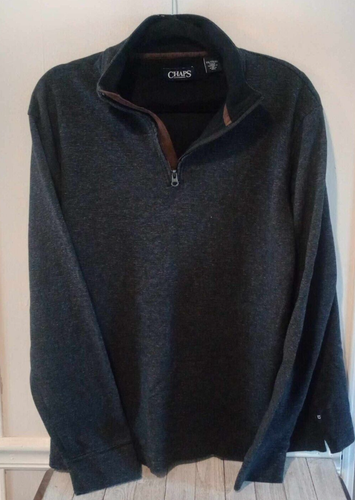 Chaps Gray Pullover 1/4 Zip Mens XXL-TTG-EEG