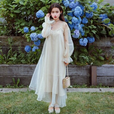 ワンピース ANDMARY Merila Sheer Long Dress SHEER DELIGHT METALLIC KNIT MAXI DRESS – AKIRA