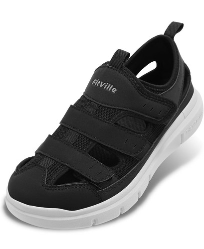 FitVille Diabetikersandalen für Herren extra breite Fußgewölbestütze Plantar Gr. 13 W