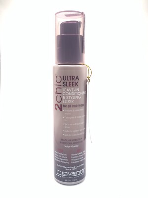 2chic, Ultra Sleek Leave-In Conditioning & Styling Elixir, For All Hair Types,