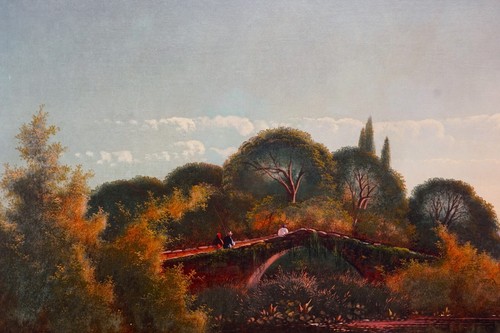 LARGE EDWIN BODDINGTON 1836-1906 FISHING AT SUNSET SIGNED ANTIQUE OIL PAINTING - Picture 6 of 12