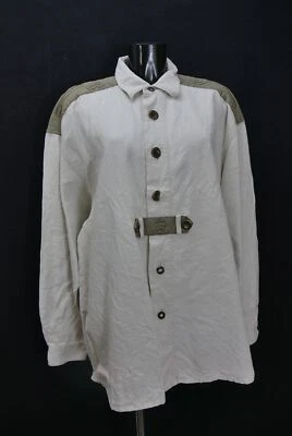Trachtenhemd schweres Leinenhemd Incognito C&A beige mit Stickerei Gr.XL 43/44 - Bild 1 von 4