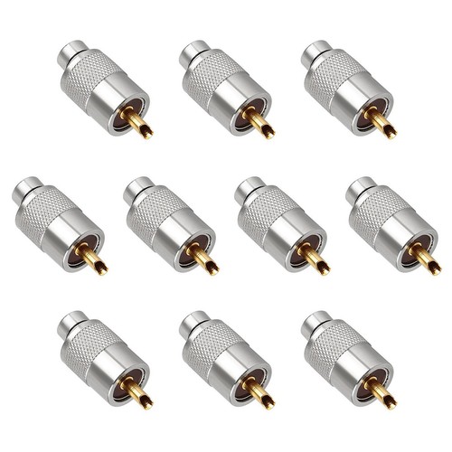 10 Pack PL259 Solder Connector Plug W Reducer for RG8X LMR240 Coaxial Coax Cable - Picture 12 of 12