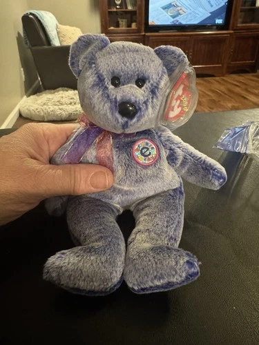RARE VINTAGE TY BEANIE BABY "PERIWINKLE THE BEAR" 2000 RETIRED