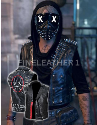 Watch Dogs Bloodline Wrench Cosplay Halloween Style Real Leather Vest Jacket
