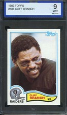 1982 TOPPS #186 CLIFF BRANCH ISA 9 RAIDERS HOF *ADT5053