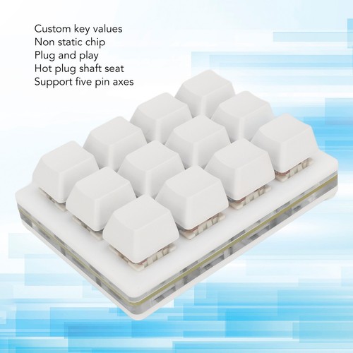12 Schlüssel Mechanische Gaming-Tastatur Einhändig USB Mini Macro LED Keypa CU - Bild 8 von 24