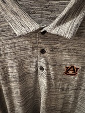 Antigua Auburn Tigers Gray Shirt Men's Sz Large Collared Short Sleeve Polo