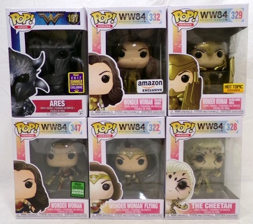 Funko Pop! Heroes DC WW84 Wonder Woman Movie Lot of 6 Ares Cheetah Golden Armor