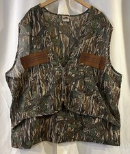 Vtg. Ideal Camo Bird Hunting Vest Back Game Bag USA made Camouflage Zip Size 3X
