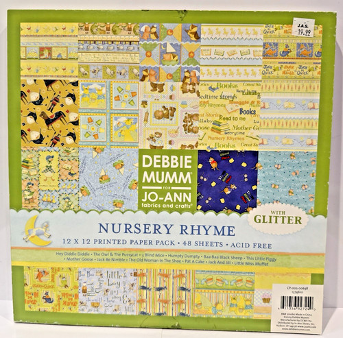 Debbie Mumm For Joann 12x12 Printed Paper Pack Nursery Rhyme 48 Heavy Cardstock