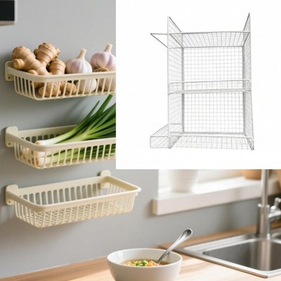 Zwiebel Knoblauch Aufbewahrung Regal Gemüse Korb Organizer Stabil Stilvoll Küche