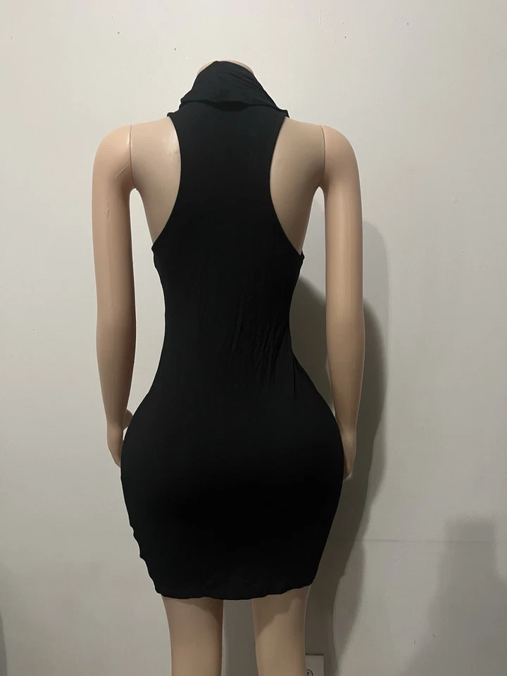 Vestido sin mangas Guess Los Angeles para mujer negro tejido elástico pulóver metálico XL Foto 2 de 4