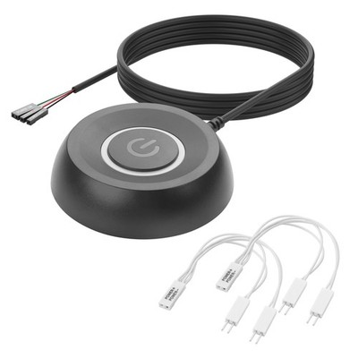 PC Power Button Desktop Computer External Switch SW Extension 2M Black