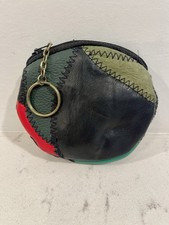 Vintage Patchwork Lambskin Coin Purse Zippered New Old Stock