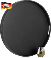 Hanobe Serviertablett Groß Tablett Rund Schwarz: 56Cm Holztablett Deko