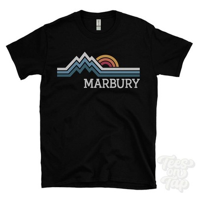 MARBURY RETRO LOGO PARODY T-SHIRT cheshire marbury & district