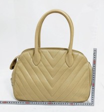 Chanel Chevron V-Stitch CAVIAR Leather Tote Bag Quilted Handbag Medium Authentic