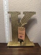 8.5in Hammared Metal Letter K House Decor Color Gold Handmade