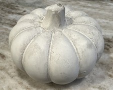 Primitives by Kathy Cement Pumpkin Small Fall Decor White 4  
