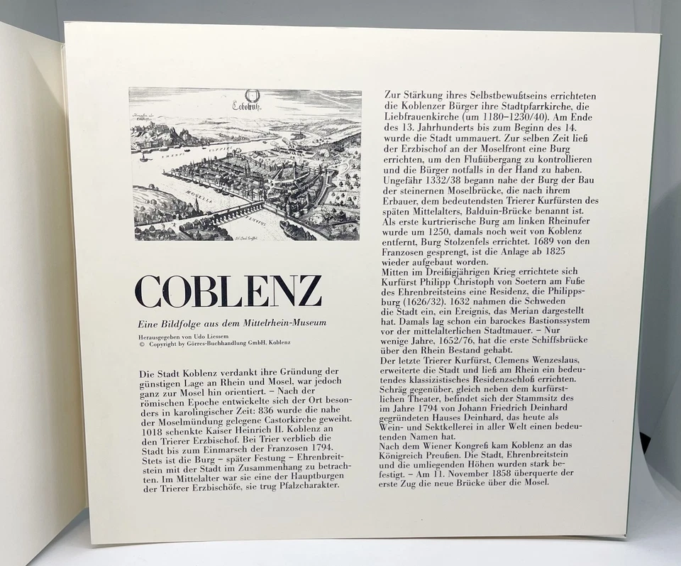 Koblenz / Coblenz, alte Stiche aus dem Mittelrhein-Museum (Deinhard Edition) - Bild 3 von 4