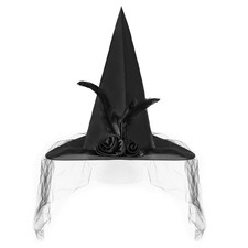 Halloween Witch Hat Women Witches Hat with Veil for Women Halloween Costume