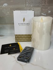 Luminara Scalloped Edge Lightweight Flameless LED Candle, 3.5" x 6" - Ivory