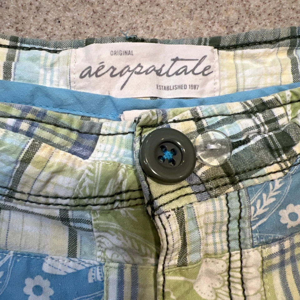 Pantalones Cortos De Colección Y2K Aeropostale tiro bajo a Cuadros Talla 5/6 Años 90 Micro Cordón Foto 3 de 4